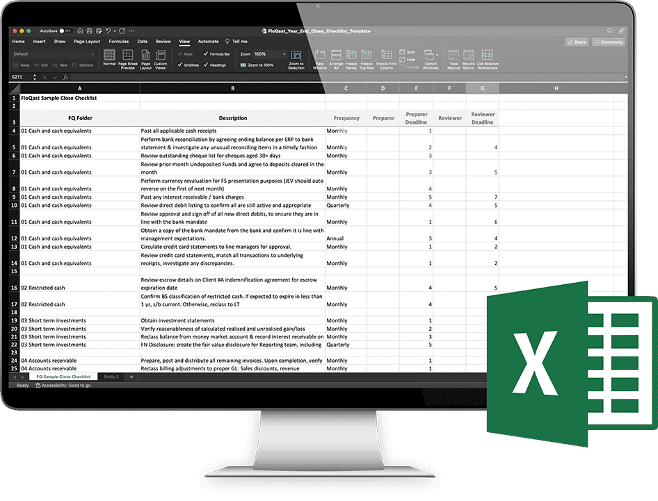Monitor with spreadsheet